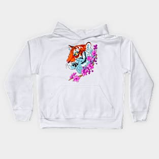 Tiger flowers Tattoo Kids Hoodie